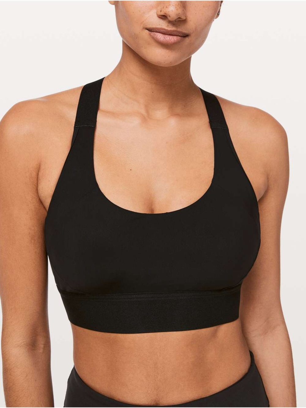 lululemon athletica Another Rep Bra Black Scoop Neck Support Sports Bra Size 6